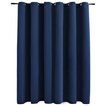 vidaXL Gordijn verduisterend met metalen ringen 290x245 cm blauw