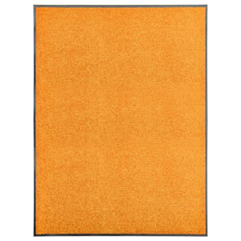 vidaXL Deurmat wasbaar 90x120 cm oranje