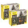 Feeric lights kerstverlichting - 2x - warm wit - 14 m - 192 leds - batterij - Kerstverlichting kerstboom