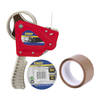 Tape/plakband houder - inclusief 3x rollen verpakking plakband van 15 meter - breedte 5 cm - Tape (klussen)