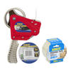 Tape/plakband houder - inclusief 3x rollen verpakking plakband van 15 meter - breedte 5 cm - Tape (klussen)