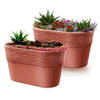 Prosperplast Plantenpot/bloempot Windsor - 2x - kunststof - terracotta - L28 x B15 x H15 cm - Plantenpotten