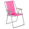 Atmosphera camping/strand stoel - aluminium - inklapbaar - roze - L52 x B55 x H75 cm - Campingstoelen