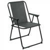 Atmosphera camping/strand stoel - aluminium - inklapbaar - zwart - L52 x B55 x H75 cm - Campingstoelen