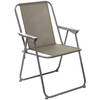 Atmosphera camping/strand stoel - aluminium - inklapbaar - taupe - L52 x B55 x H75 cm - Campingstoelen