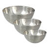 Svenska Living Voedsel serveer schalen set - 6x stuks - metallic zilver - RVS - Dia 13/19/23 cm - Serveerschalen