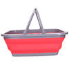 Wasmand/boodschappen mand - opvouwbaar - met hengsel - kunststof - 30L - rood - 39 x 27 x 14.5 cm - Emmers