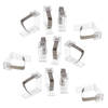 Gerimport Tafelkleed klemmen - 12x stuks - transparant - kunststof - 4,5 x 6 cm - tafelkleedklemmen