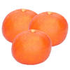 Esschert Design kunstfruit decofruit - 3x - mandarijn/mandarijnen - ongeveer 6 cm - oranje - Kunstbloemen