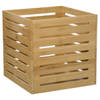 5Five Fruitkisten opslagbox - open structuur - lichtbruin - hout - L31 x B31 x H31 cm - Opbergkisten