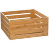 5Five Fruitkisten opslagbox - open structuur - lichtbruin - hout - L31 x B31 x H15 cm - Opbergkisten