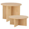 Esschert Design plantenpot verhogen tafeltjes set 2x stuks - van bamboe - D25 x H11/D25 x H19 cm - Plantenstandaarden