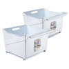 Plasticforte opberg Trolley Container - 2x - ivoor wit - L39 x B38 x H26 cm - kunststof - Opberg trolley