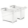 Plasticforte opberg Trolley Container - 2x - ivoor wit - L38 x B18 x H26 cm - kunststof - Opberg trolley