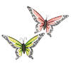 Anna Collection Wanddecoratie vlinders - 2x - rood/groen - 49 x 28 cm - metaal - muurdecoratie - Tuinbeelden