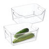 Excellent houseware Koelkast organizer mand - transparant - kunststof - 2x2x11 cm - groente - Keukenkastorganizer