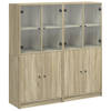 vidaXL Boekenkast met deuren 136x37x142 cm hout sonoma eikenkleurig