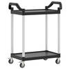 vidaXL Trolley 2-laags 81x41x92 cm aluminium zwart