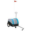 vidaXL Fietstrailer 30 kg ijzer zwart en blauw