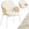 tectake® - Set van 2 eetkamerstoelen met armleuning - Woonkamerfauteuil , Scandinavische loungestoel - beige