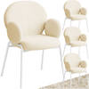 tectake® - Set van 4 eetkamerstoelen met armleuning - Woonkamerfauteuil , Scandinavische loungestoel - beige