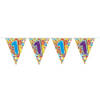 3x Mini vlaggetjeslijn slingers verjaardag versiering 1 jaar - Vlaggenlijnen