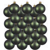 24x Glazen kerstballen mat donkergroen 6 cm kerstboom versiering/decoratie - Kerstbal