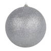 Othmar Decorations Kerstbal - zilver - D25 cm - kunststof - glitter - Kerstbal