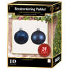 Bellatio Decorations kerstballen - 24 Stuks - glas - donkerblauw - 6 cm - kerstballen pakket - Kerstbal
