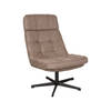 LABEL51 Fauteuil Alvar - Taupe - Micro Suede - 57x53x83 cm