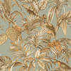 DUTCH WALLCOVERINGS Behang Bird-of-Paradise groenblauw