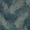 DUTCH WALLCOVERINGS Behang Palm petrolblauw