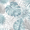 DUTCH WALLCOVERINGS Behang monstera bladeren blauw