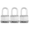 Set van 3 hangsloten Master Lock M5eurtrilf - Zeer hoge beveiliging - LADED STAAL - Outdoor Use - Anse M