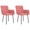 vidaXL Eetkamerstoelen 2 st fluweel roze