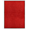 vidaXL Deurmat wasbaar 90x120 cm rood