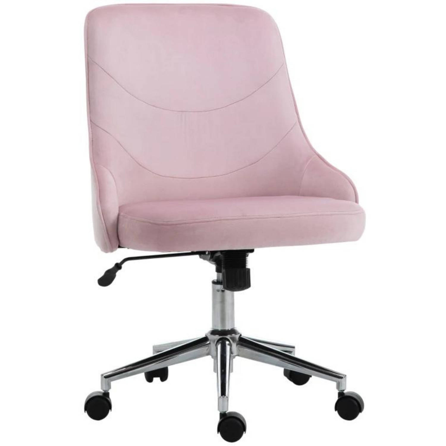 Bureaustoel - Computerstoel - Stoel - Bureau stoel - fluweel roze 57 x 61 x 86-96 cm