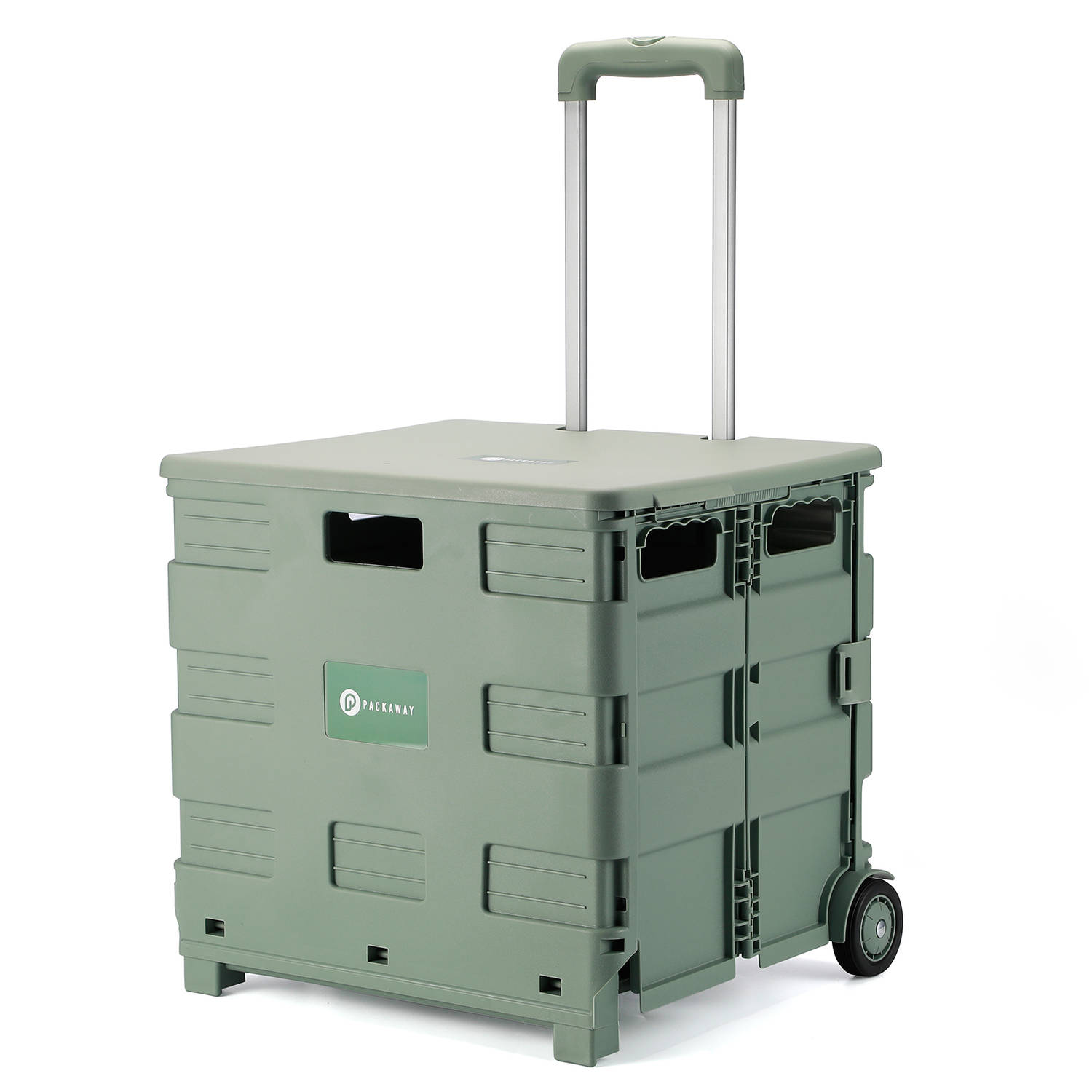 Packaway XL Opvouwbare Boodschappentrolley met wielen - Boodschappenkrat - Opbergbox - Vouwkrat - 50 Liter - Groen