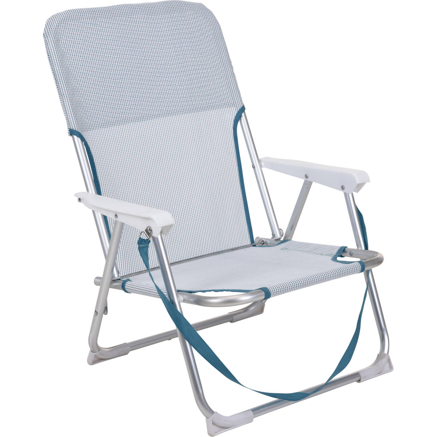 Pro Beach Inklapbare campingstoel donkerblauw zithoogte 26 cm
