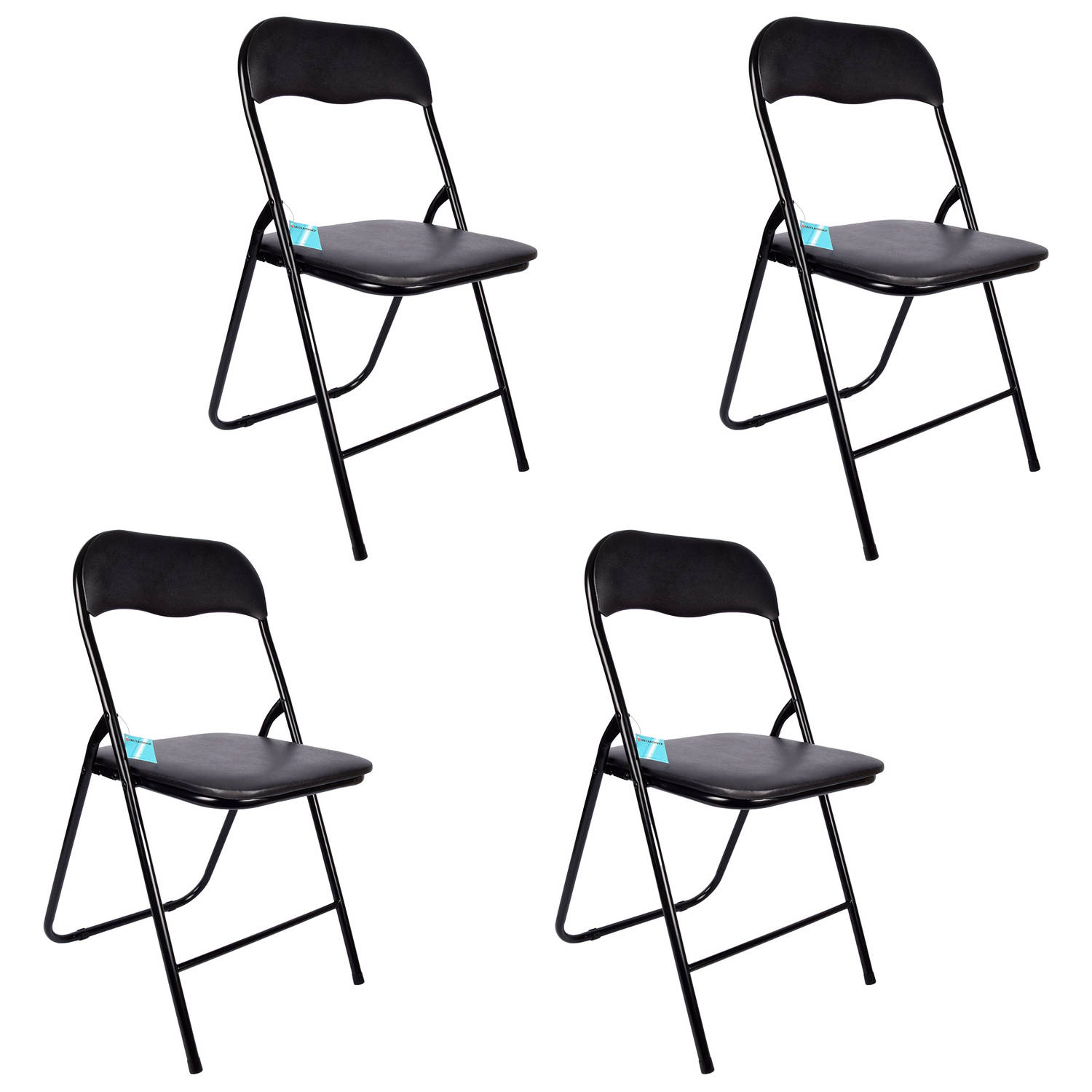 Verfijnd Zwarte Eetkamerstoelen | Set Van 4 Inklapbaar campingstoelen | Duurzaam 37.5x39x78.5cm | Verstelbare Standen en Opvouwbaar | Elegante stoel Voor gasten | Geschikt voor Str