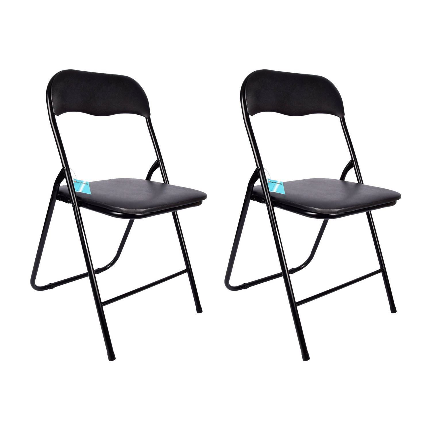 Opvouwbare Stoelen Set van 2 - Zwart | Polyester & Metaal | 37.5x39x78.5cm | Comfortabel Lichtgewicht campingstoel | Topkwaliteit zwart stoel voor Eetkamer, Camping & Meer