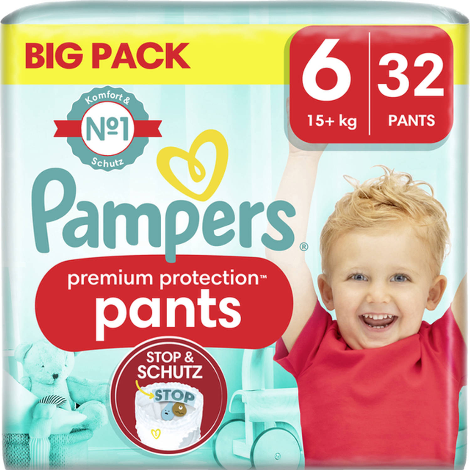 Pampers - Premium Protection Pants - Maat 6 - Big Pack - 32 stuks - 15+ KG