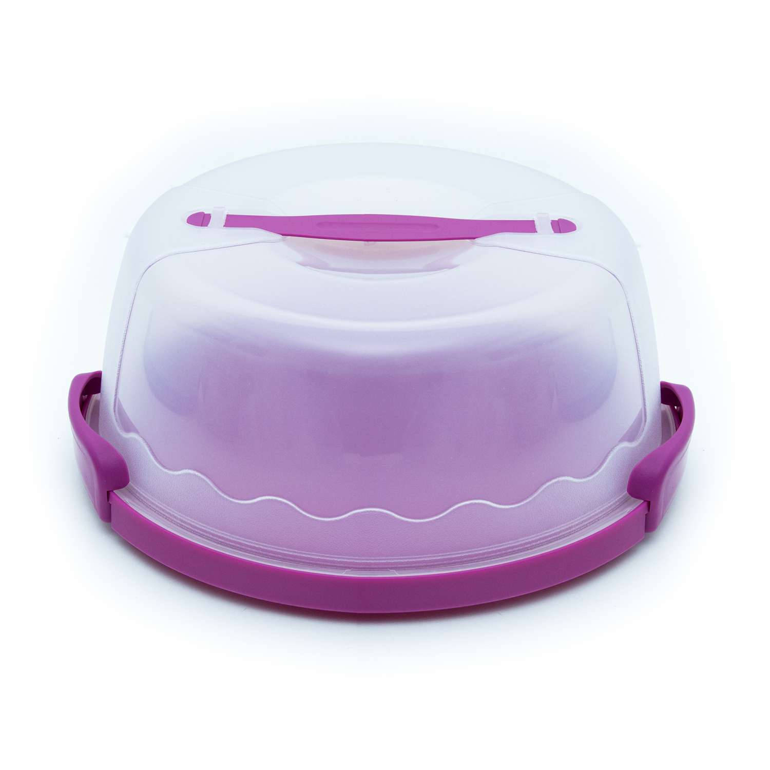 Intirilife transportbox container voor taarten en gebak van kunststof in paars - 29,8 x 28,8 x 13,2 cm
