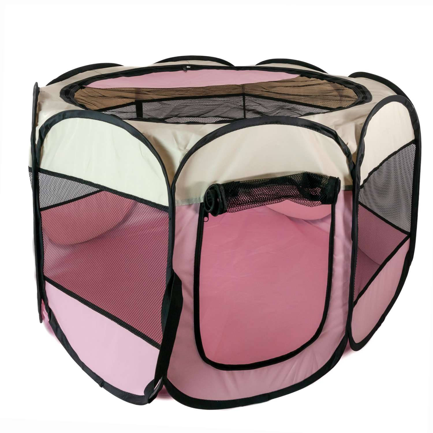 Intirilife Praktische dierenbox 77 x 58 cm Oxford stoffen speeltent in Roze - Voor honden katten of konijnen om te vervoeren spelen en rusten