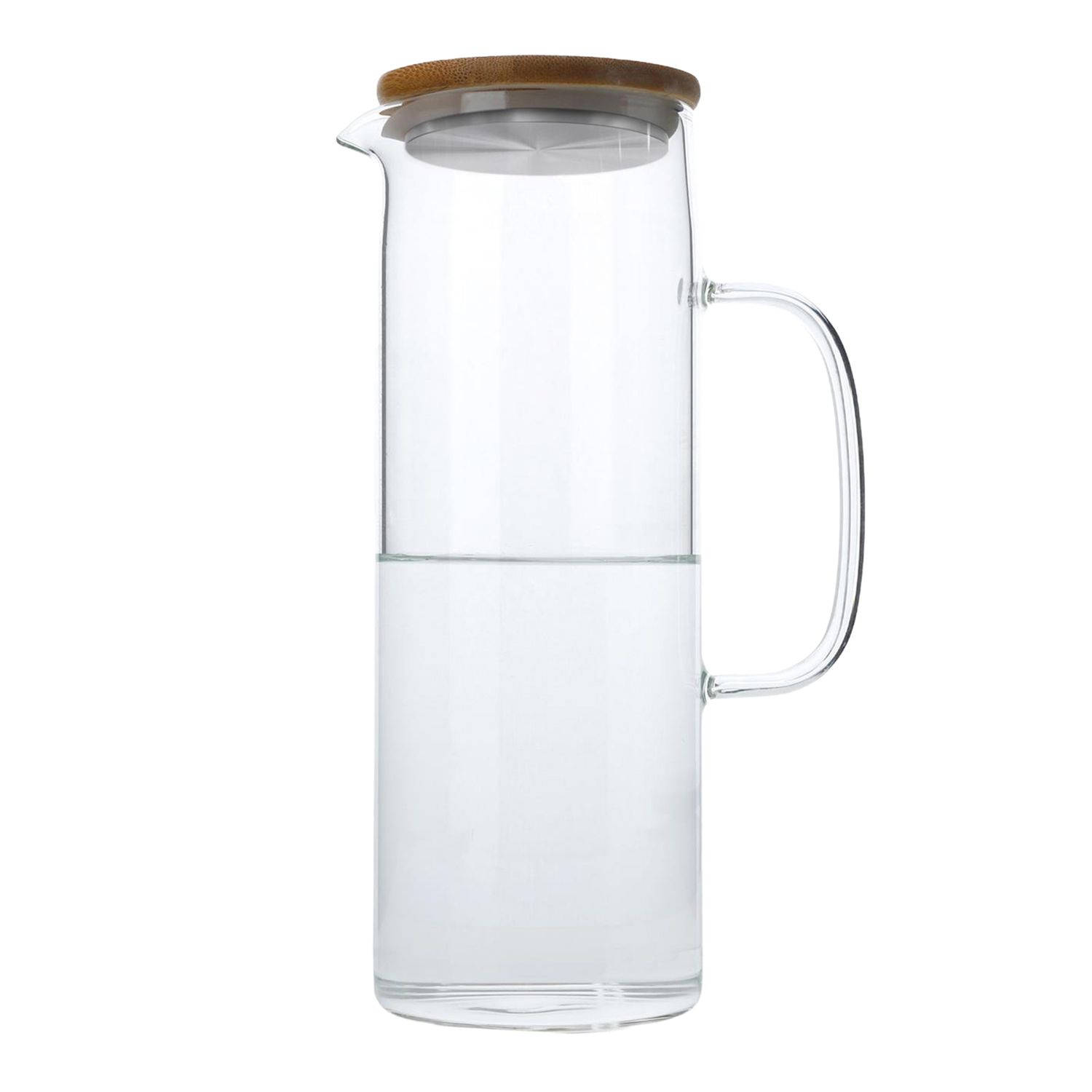 INTIRILIFE Karaf met deksel in helder - 1,6 l kan van borosilicaatglas met handvat en deksel hittebestendig geschikt voor warme en koude dranken, thee, koffie, water