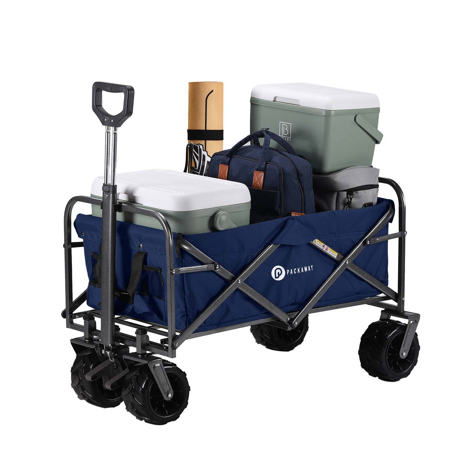 Packaway XL Opvouwbare Bolderkar Heavy Duty van Wasbaar Polyester tot 80KG - 98 x 45 cm - DONKERBLAUW