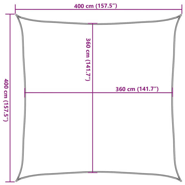 vidaXL Zonnezeil 160 g/m² 4x4 m HDPE terracottakleurig