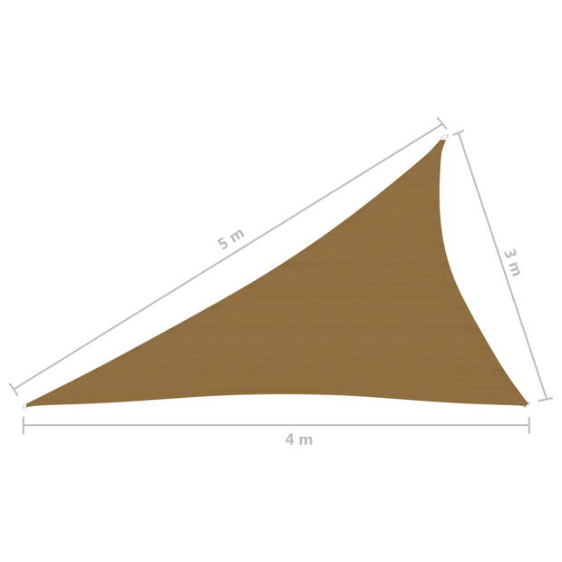 vidaXL Zonnezeil 160 g/m² 3x4x5 m HDPE taupe