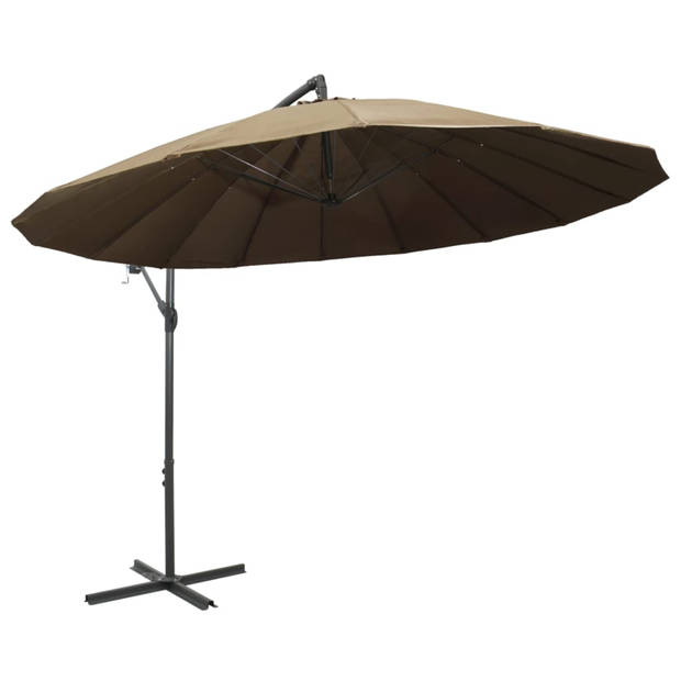 vidaXL Zweefparasol met aluminium paal 3 m taupe