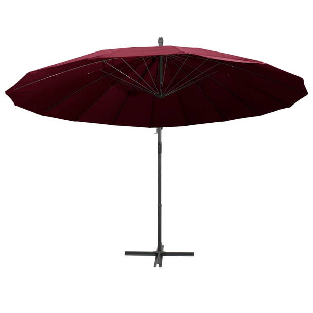 vidaXL Zweefparasol met aluminium paal 3 m bordeauxrood